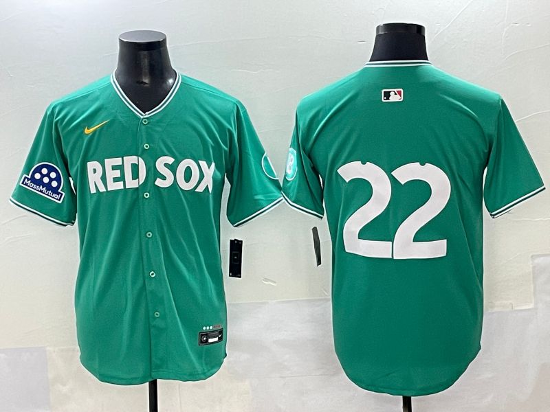 Men 2025 Boston Red Sox #22 No Name Green Joint Name Nike MLB Jersey style 5